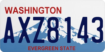 WA license plate AXZ8143