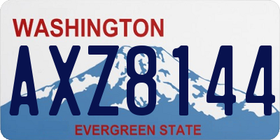 WA license plate AXZ8144