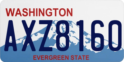WA license plate AXZ8160