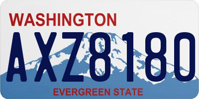 WA license plate AXZ8180