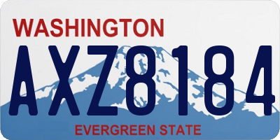 WA license plate AXZ8184