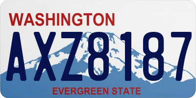 WA license plate AXZ8187