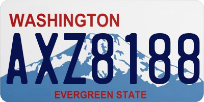 WA license plate AXZ8188