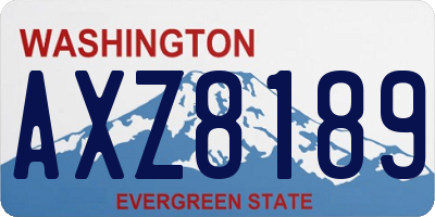 WA license plate AXZ8189