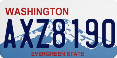 WA license plate AXZ8190