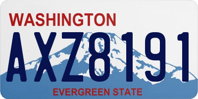 WA license plate AXZ8191