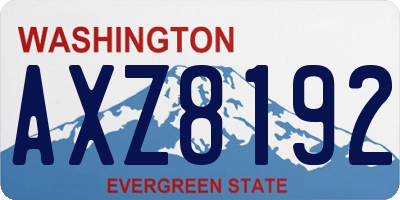 WA license plate AXZ8192