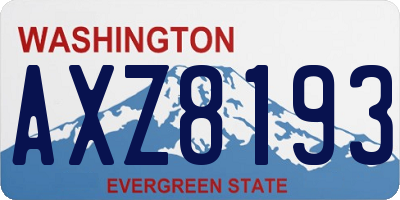 WA license plate AXZ8193