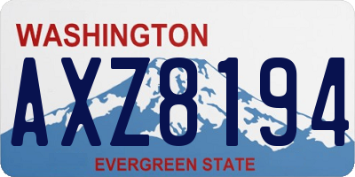 WA license plate AXZ8194