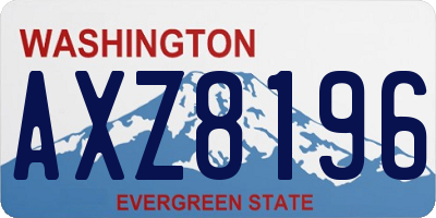 WA license plate AXZ8196