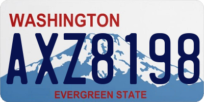 WA license plate AXZ8198