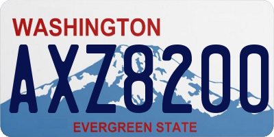 WA license plate AXZ8200