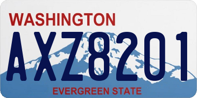 WA license plate AXZ8201