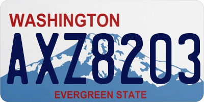 WA license plate AXZ8203