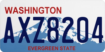 WA license plate AXZ8204