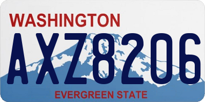 WA license plate AXZ8206