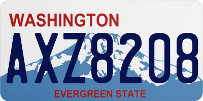 WA license plate AXZ8208