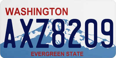 WA license plate AXZ8209