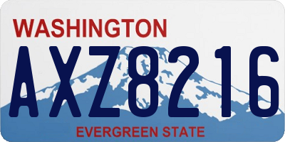 WA license plate AXZ8216