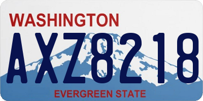 WA license plate AXZ8218