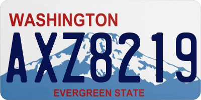 WA license plate AXZ8219