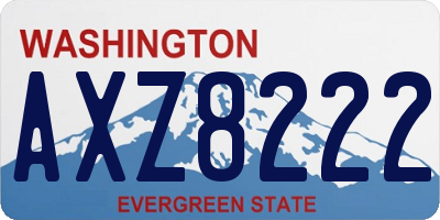 WA license plate AXZ8222