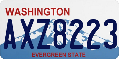 WA license plate AXZ8223