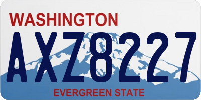 WA license plate AXZ8227