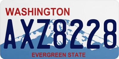 WA license plate AXZ8228