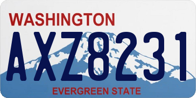 WA license plate AXZ8231