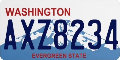 WA license plate AXZ8234