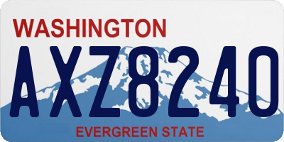 WA license plate AXZ8240
