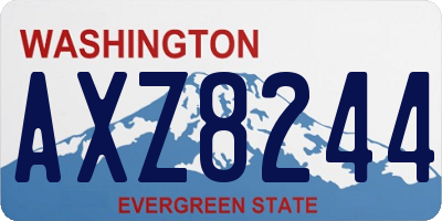 WA license plate AXZ8244