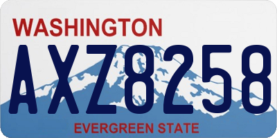 WA license plate AXZ8258