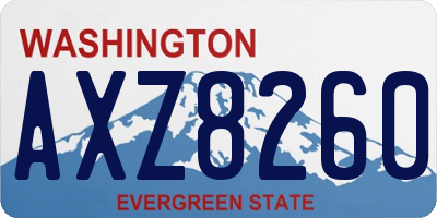 WA license plate AXZ8260