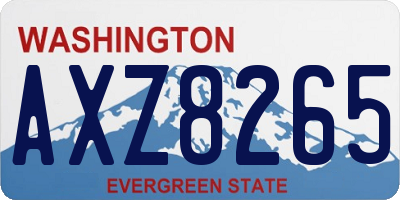 WA license plate AXZ8265