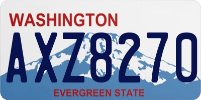 WA license plate AXZ8270