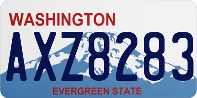 WA license plate AXZ8283