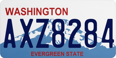 WA license plate AXZ8284