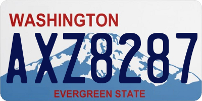 WA license plate AXZ8287