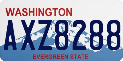 WA license plate AXZ8288