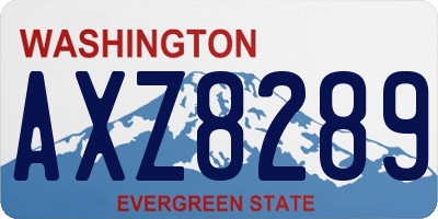 WA license plate AXZ8289