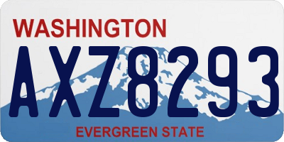 WA license plate AXZ8293