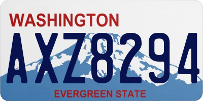 WA license plate AXZ8294