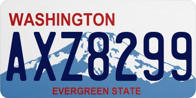 WA license plate AXZ8299