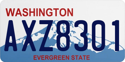 WA license plate AXZ8301