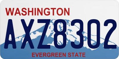 WA license plate AXZ8302