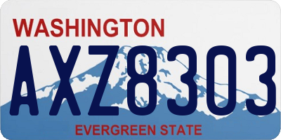 WA license plate AXZ8303