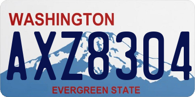 WA license plate AXZ8304