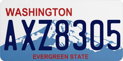 WA license plate AXZ8305